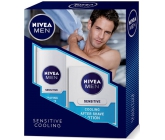 Nivea Men Sensitive Cooling pena na holenie 200 ml + Sensitive Cooling voda po holení 100 ml, pre mužov kozmetická sada