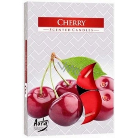 BISPOL Aura Cherry - Čerešne vonné čajové sviečky 6 kusov
