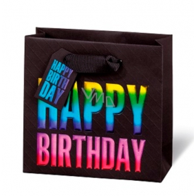 BSB Luxusná darčeková papierová taška 14,5 x 15 x 6 cm Happy Birthday LDT 397 - CD