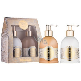 Vivian Gray Romance Sweet Vanilla tekuté mydlo 250 ml + mlieko na ruky 250 ml, kozmetická sada