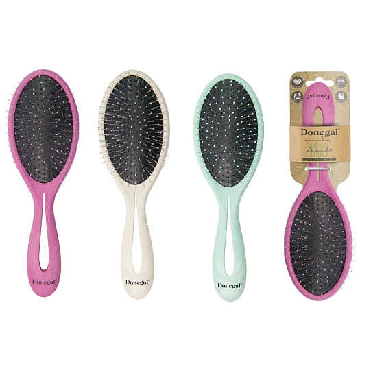 Donegal Eco Brush Kefa na vlasy biologicky odbúrateľný oválny 1 kus, viac farieb 1276