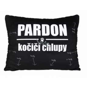 Albi Humorný vankúš veľký Pardon, mačacie chlpy 36 cm x 30 cm