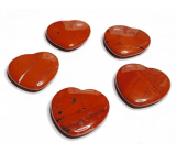Jaspis červený Hmatka, liečivý drahokam v tvare srdca prírodný kameň 3 cm 1 kus, plná starostlivosť o kameň