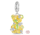 Charm Striebro 925 Medveď žltý fantastický sen, prívesok na náramok zviera