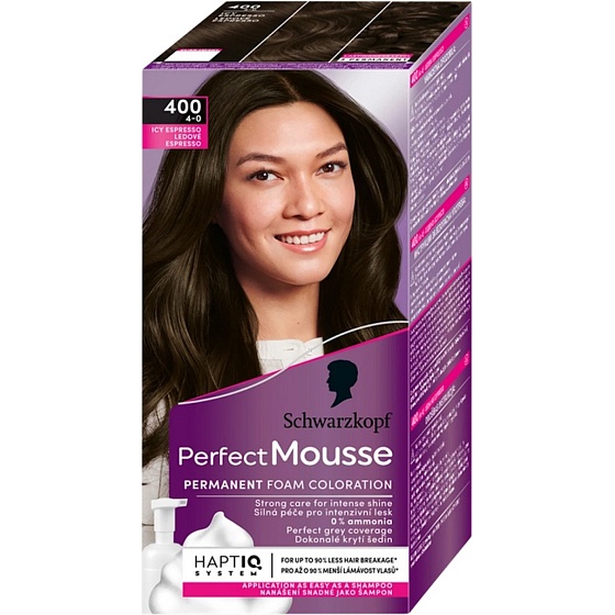 Schwarzkopf Perfect Mousse Permanent Foam Color farba na vlasy 400 Ľadové Espresso