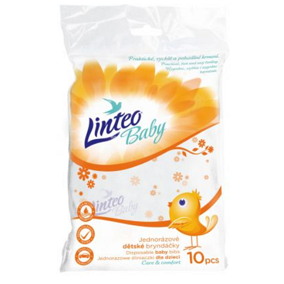 Linteo Baby Jednorazové podbradníky 10 kusov vhodné na cestovanie