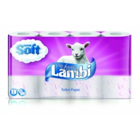Lambi Soft & Caring toaletný papier s ružovým potlačou 3 vrstvový 150 útržkov 8 kotúčov