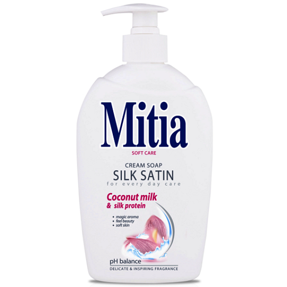 Mitia Silk Satin s kokosovým mliekom tekuté mydlo dávkovač 1 l