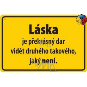 Nekupto Humorná ceduľka Láska je prekrásny dar 15x10 cm 1 kus
