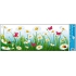 Okenné fólie bez lepidla lúka margarétky pruh 60 x 22, 5 cm