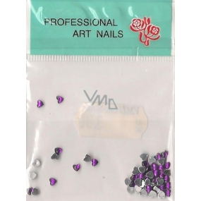 Professional Art Nails ozdoby na nechty kamienky srdiečka fialové 1 balenie