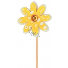 Kvetinka z filcu žltá zápich 4 cm + špajle