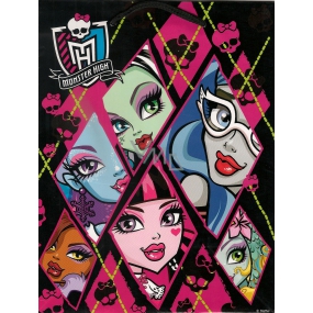 Ditipo Darčeková papierová taška 18 x 10 x 22,7 cm Disney Monster High čierno-ružová
