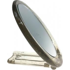 Zrkadlo s rukoväťou oválne šedej 12 x 9,5 cm 60190
