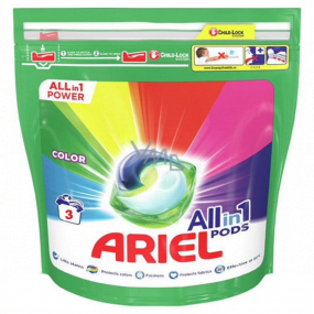 Ariel All-in-1 Pods Farebné gélové kapsuly na farebnú bielizeň 3 kusy 71,4 g