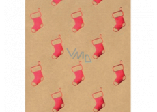 Zöwie Darčekový baliaci papier 70 x 150 cm Vianočné žiarivé momenty prírodná červená pančucha