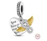Striebro 925 Love Forever, srdce, anjelské krídla, nekonečno, prívesok 3v1