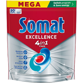 Somat tablety do umývačky Excellence 4v1 50 ks