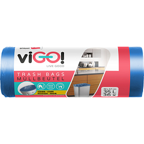 viGO vrece na odpad, 9 µ, 48 × 57 cm, 35 l, 36 ks