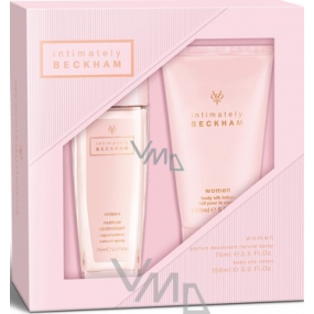 David Beckham Intimately Her parfumovaný dezodorant sklo pre ženy 75 ml + telové mlieko 150 ml, kozmetická sada