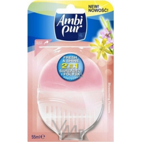 Ambi Pur Fresh & Shine 2v1 Blossoming Flowers toaletná blok 55 ml