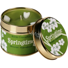 Bomb Cosmetics Jarná čas - Springtime Vonná prírodné, ručne vyrobená sviečka v plechovej dóze horí až 35 hodín