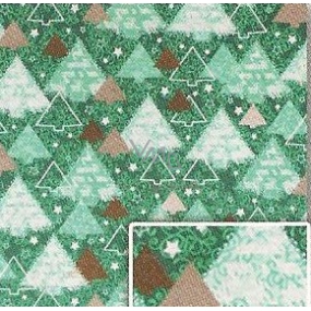 Nekupto Darčekový baliaci papier 70 x 200 cm Vianočné Zelený stromčeky