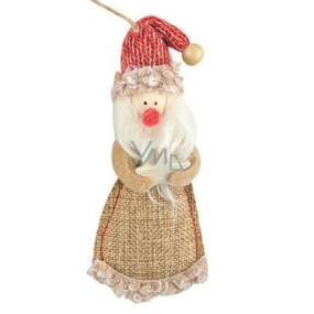 Santa z juty na zavesenie 13 cm