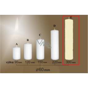 Lima Gastro hladká sviečka slonová kosť valec 60 x 300 mm 1 kus