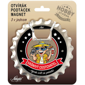 Nekupto Hobby 3v1 otvárač, podložka, magnet Vášnivý cestovateľ 10 cm