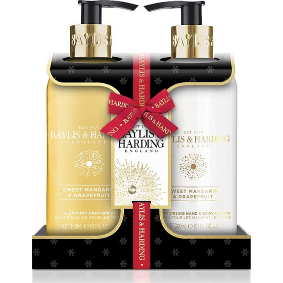 Baylis & Harding Sladká mandarínka a Grapefruit umývací gél dávkovač 300 ml + telové mlieko dávkovač 300 ml, kozmetická sada