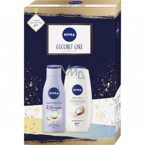 Nivea Coconut Care telové mlieko 200 ml + sprchový gél 250 ml, kozmetická súprava pre ženy