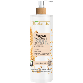 Bielenda Vegan Muesli Pšenica + Ovsené vločky + Kokosové mlieko + Ryžové mlieko hydratačné čistiace pleťové mlieko 175 g