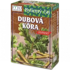 Phytopharma Dubová kôra sypaný bylinný čaj na zvlhčenie slizníc a zlepšenie vzhľadu pokožky 50 g