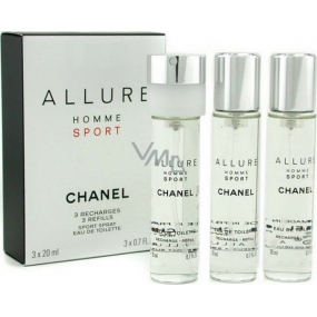 Chanel Allure Homme Sport toaletná voda náplne 3 x 20 ml