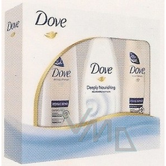 Dove Intense Repair šampón 250 ml + kondicionér 200 ml + sprchový gél 250 ml, kozmetická sada