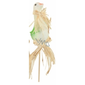 Hus so zelenými krídelkami zdobená lykom zápich 8 cm + špajle