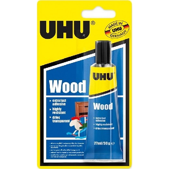 Uhu Wood Rýchloschnúce lepidlo na drevo s vysokou pevnosťou pre vonkajšie použitie 27 ml