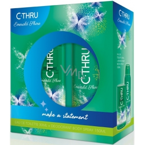C-Thru Emerald Shine toaletná voda pre ženy 30 ml + dezodorant sprej 150 ml, darčeková sada