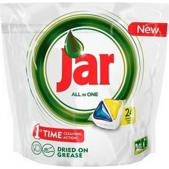 Jar All in One Lemon kapsule do umývačky riadu 24 kusov