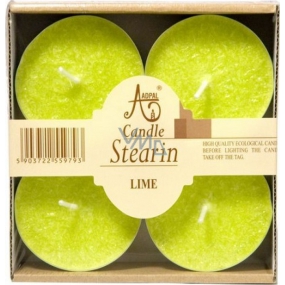 Adpal Stearín Maxi Lime - Limetky vonné čajové sviečky 4 kusy