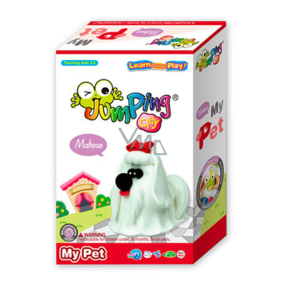 Jumping Clay Psík - Maltézsky samoschnoucí modelovacia hmota 33 g + papierová maketa 5+