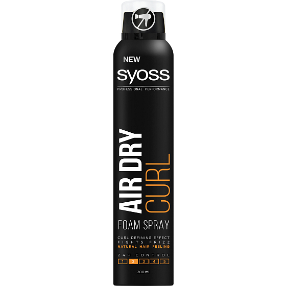 Syoss Air Dry Curl 24 silná fixácia pena pre kučeravé vlasy sprej 200 ml