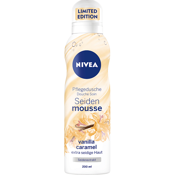Nivea Silk Mousse Vanilka a karamel ošetrujúce sprchová pena 200 ml