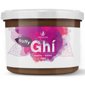 Allnature Nutty GHI + arašidy + kakao + med, zdravá alternatíva známej čokoládovej nátierky 220 ml