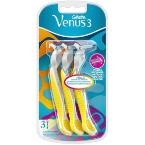 Gillette Venus Simply 3 jednorazové holítko s lubrikačným pásikom žlté 3 kusy pre ženy