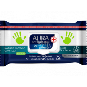 Aura Antibakteriálne vlhčené obrúsky na ruky, ničí až 99% baktérií 72 kusov