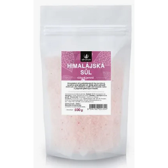 Allnature Himalájska soľ obsahuje železo, vitamíny, minerály 500 g
