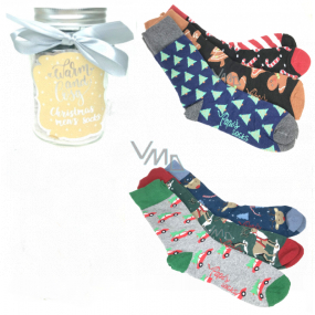 Epee Vianočné ponožky v sklenenej fľaši s uchom pre mužov mix motívov 1 pár, darčekové balenie