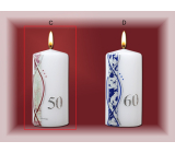 Lima Jubilejná sviečka 50 rokov strieborný prúžok so strieborným dekorom valec 70 x 150 mm 1 kus